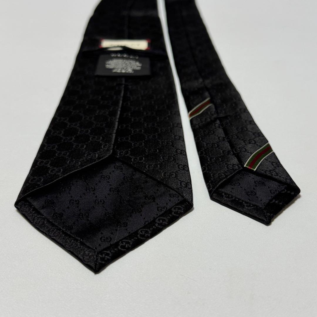 GUCCI gg 総柄 ブラック／黒色 ネクタイ 069039