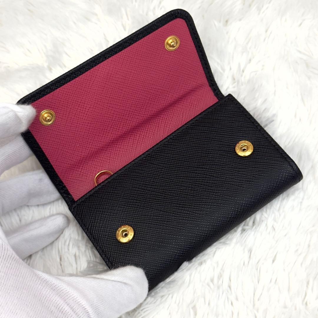 極美品⭐️現行 RFID内蔵 PRADA プラダ サフィアーノ レザー キーケース