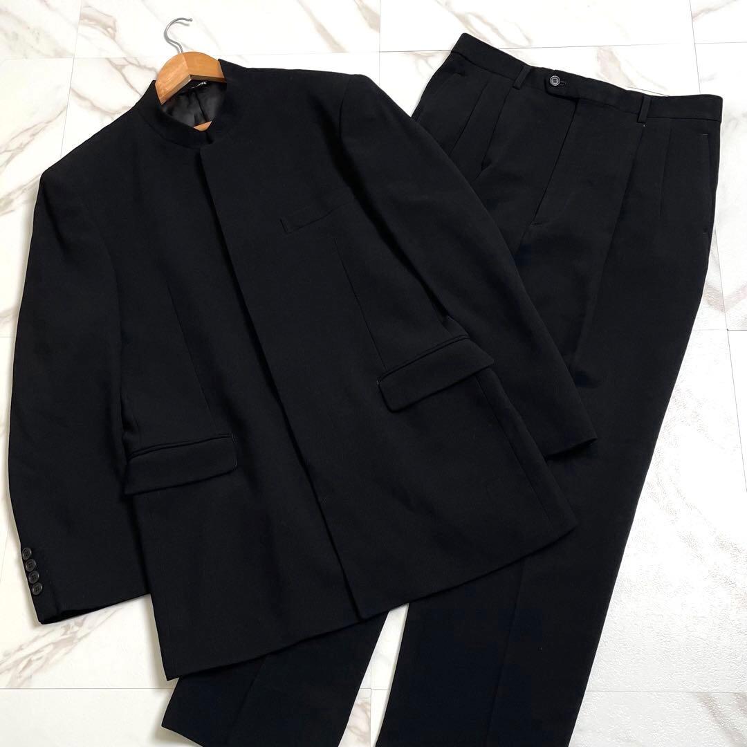 【美品✨】マオカラー スーツ セットアップ 比翼 sausaito 黒 A6