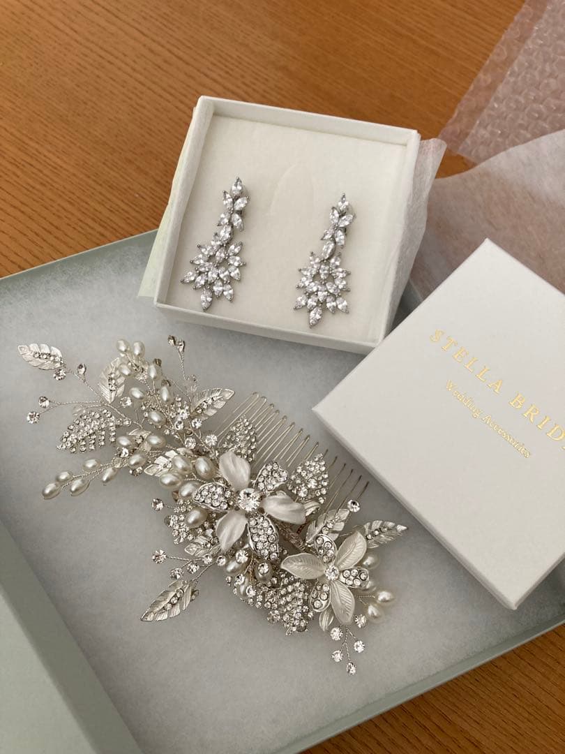 STELLA BRIDAL ヘッドドレスとイヤリングセット