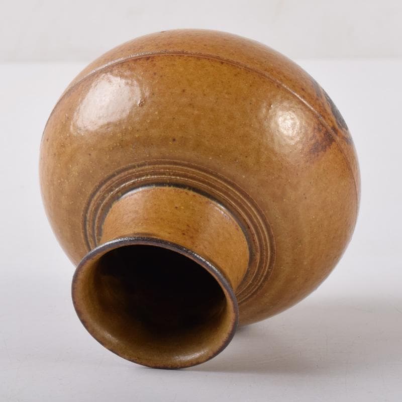 Pinoko平安　笹田有祥作　摸利休丸壷　茶入　仕覆付　共箱　V　7256