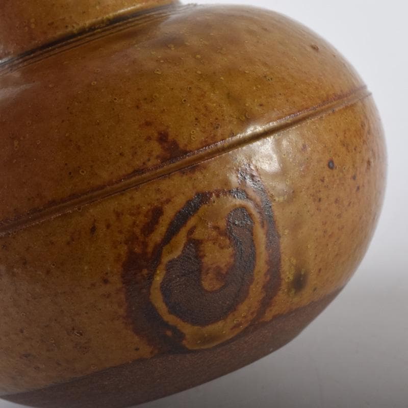 Pinoko平安　笹田有祥作　摸利休丸壷　茶入　仕覆付　共箱　V　7256