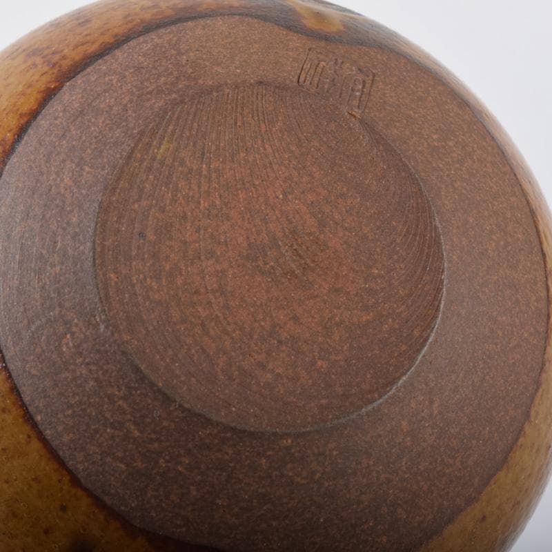 Pinoko平安　笹田有祥作　摸利休丸壷　茶入　仕覆付　共箱　V　7256