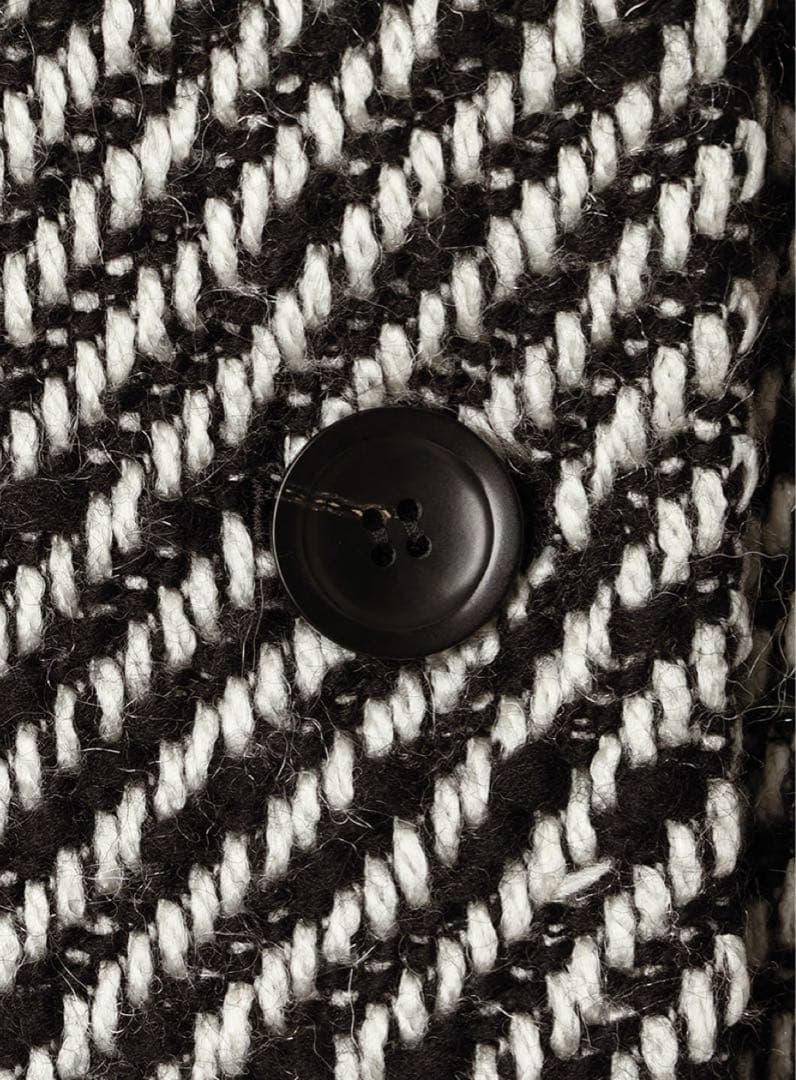 アニュアンス ツイードウールジャケットコート ブラック