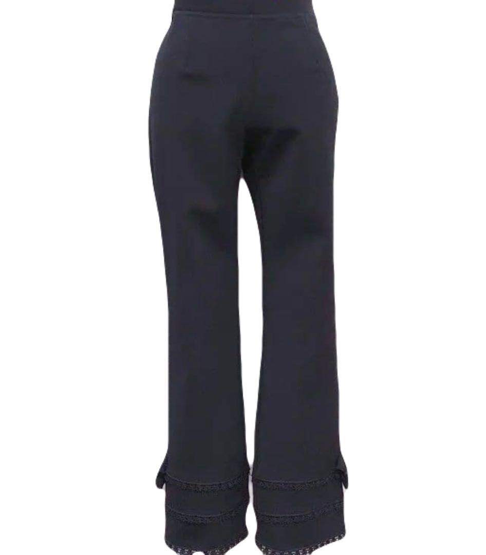 【未使用級】スーパービューティー裏起毛ハイテンション素材レースリボンパンツ44