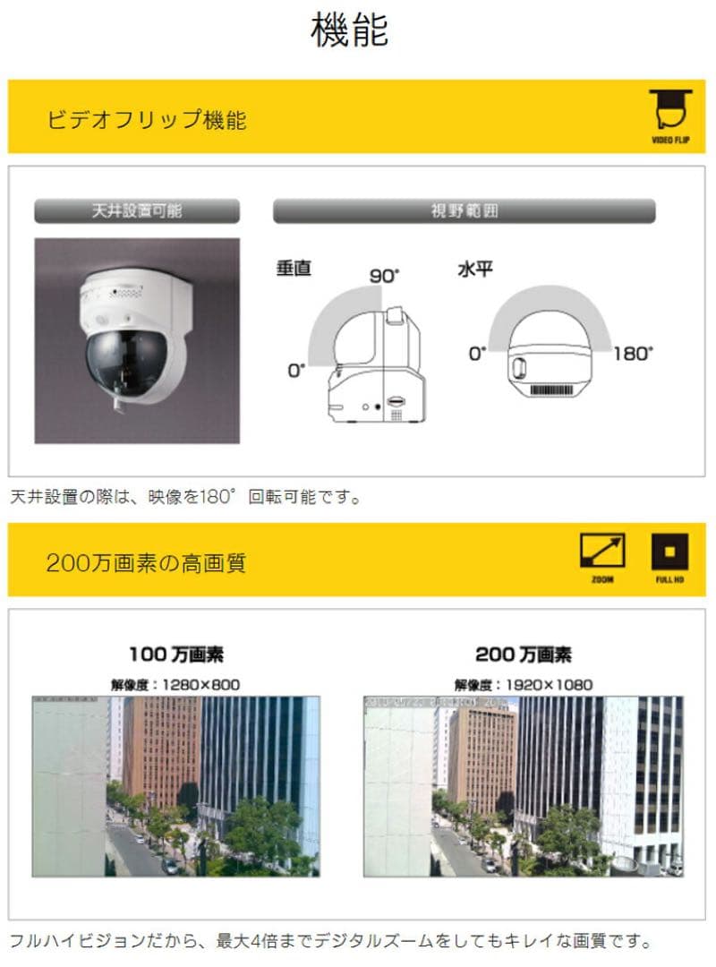 ❺ Solid Viewla IPC-07W フルHD 防犯カメラ スマホ対応