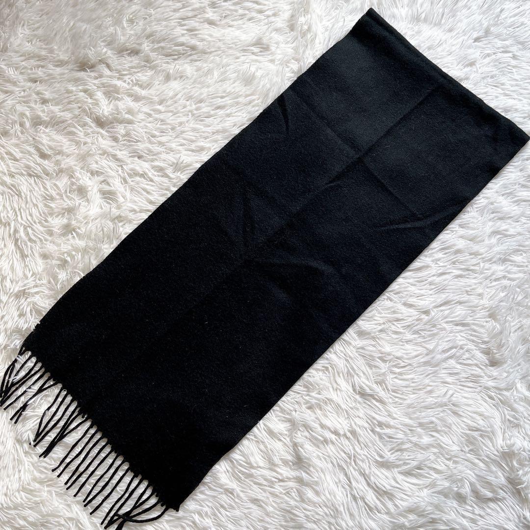 最高級✨ロロピアーナ カシミヤ100%マフラー 黒 イタリア製 ヴィンテージ