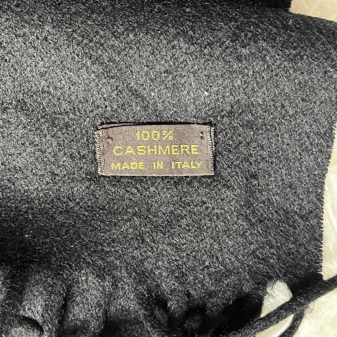 最高級✨ロロピアーナ カシミヤ100%マフラー 黒 イタリア製 ヴィンテージ