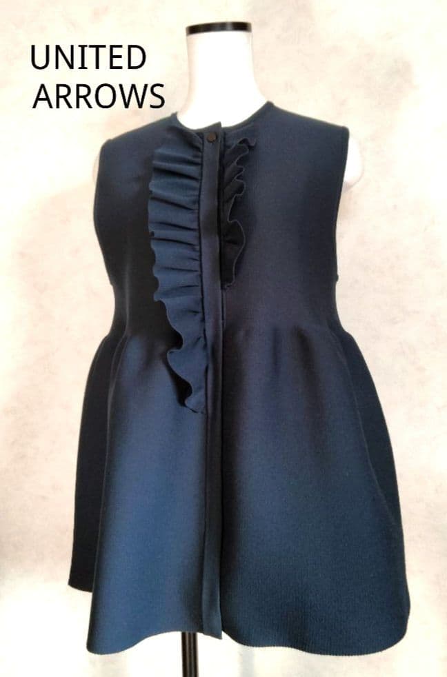 ユナイテッドアローズ　ベスト ジレ　フリーサイズ　ネイビー　レディース