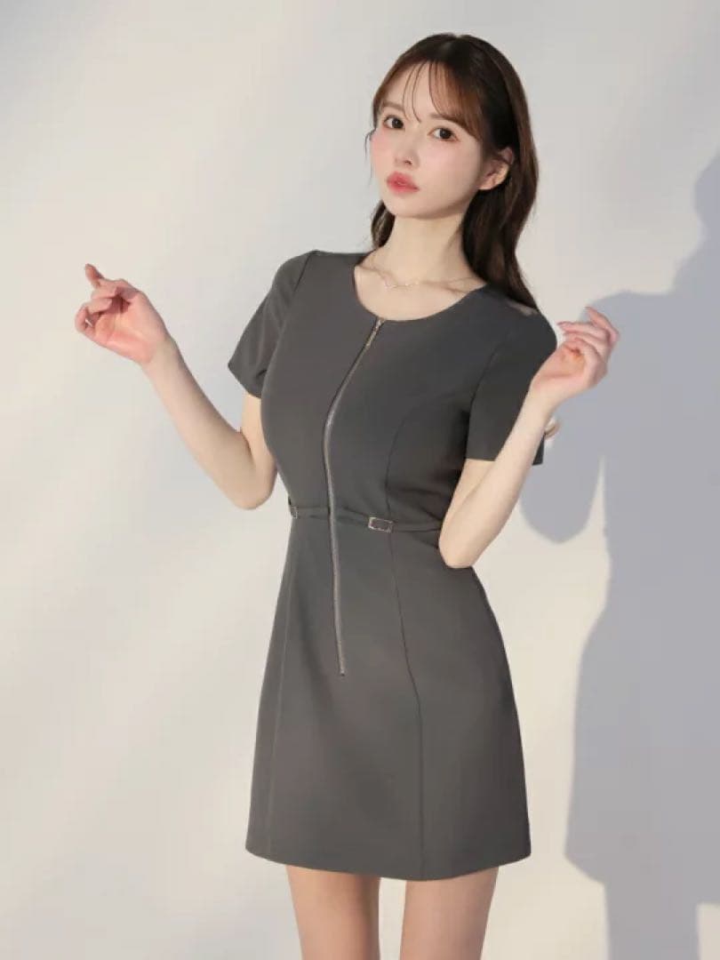 Mグレー　3795 袖　ディア　ローブドフルールグロッシー　キャバドレス