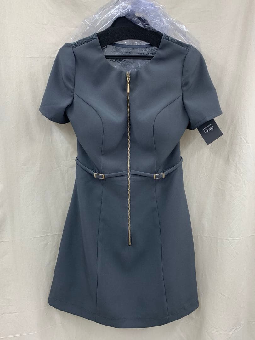 Mグレー　3795 袖　ディア　ローブドフルールグロッシー　キャバドレス