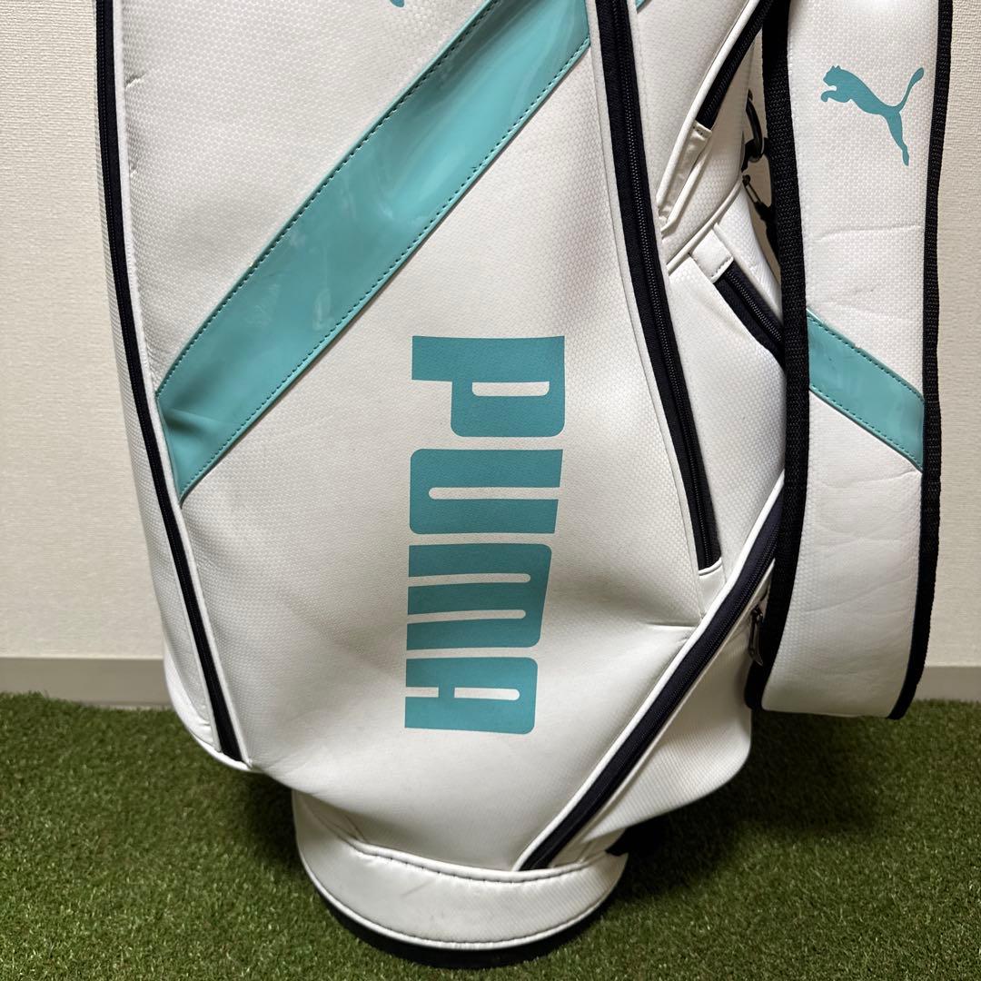 PUMA プーマ 2022年モデル キャディバッグ 9型 ホワイト/ターコイズ