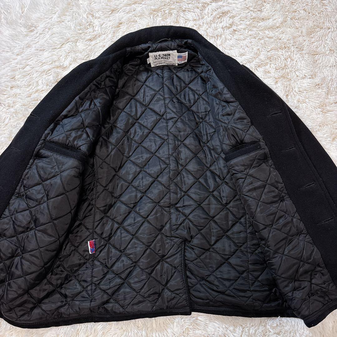 SCHOTT ピーコート キルティング 740N ヴィンテージ 黒USA L