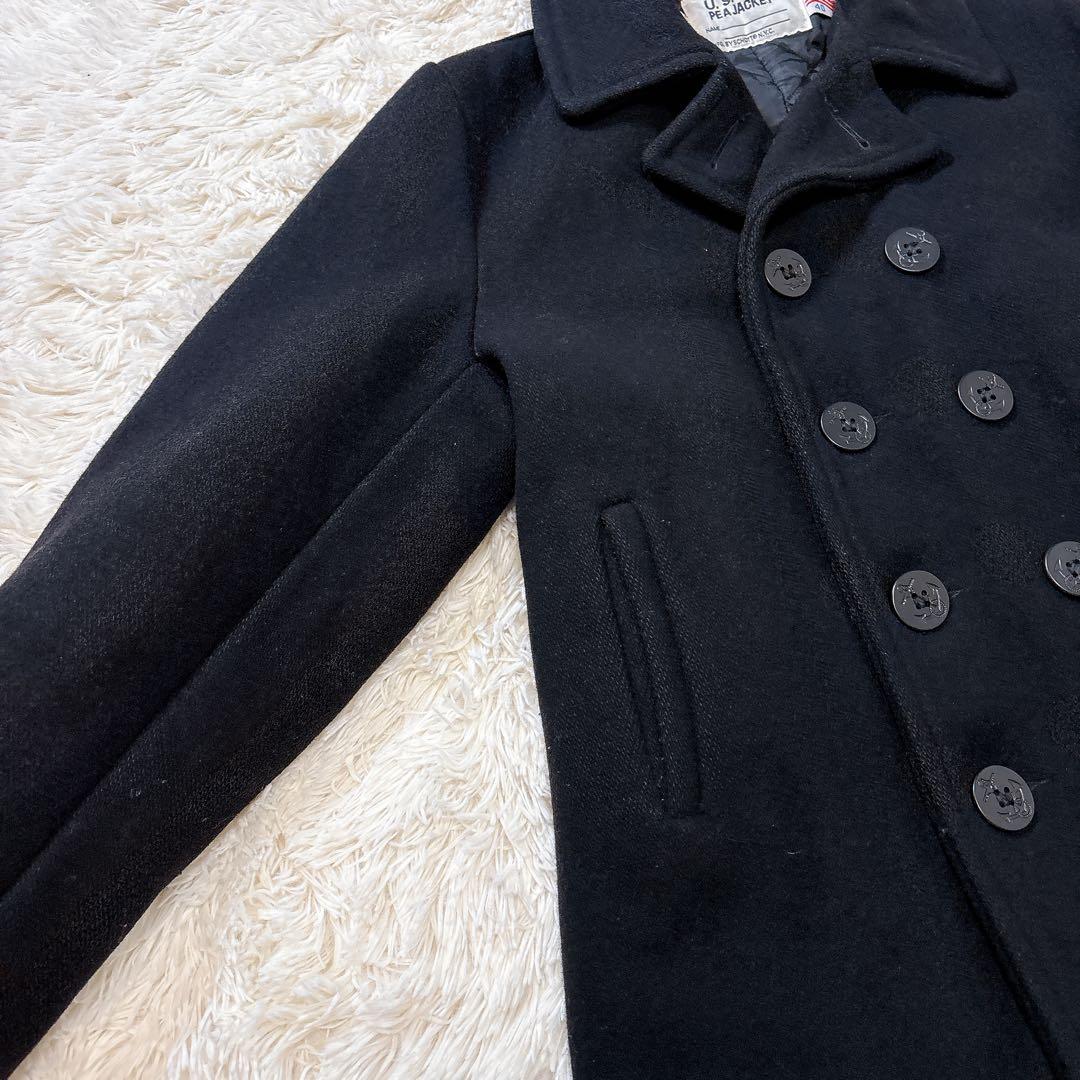 SCHOTT ピーコート キルティング 740N ヴィンテージ 黒USA L