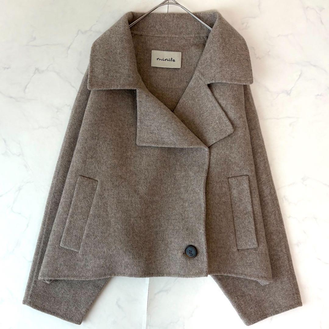 23AW✨️未使用級　ミニッツ　ショートコート　ウールリバー仕立て　モカベージュ