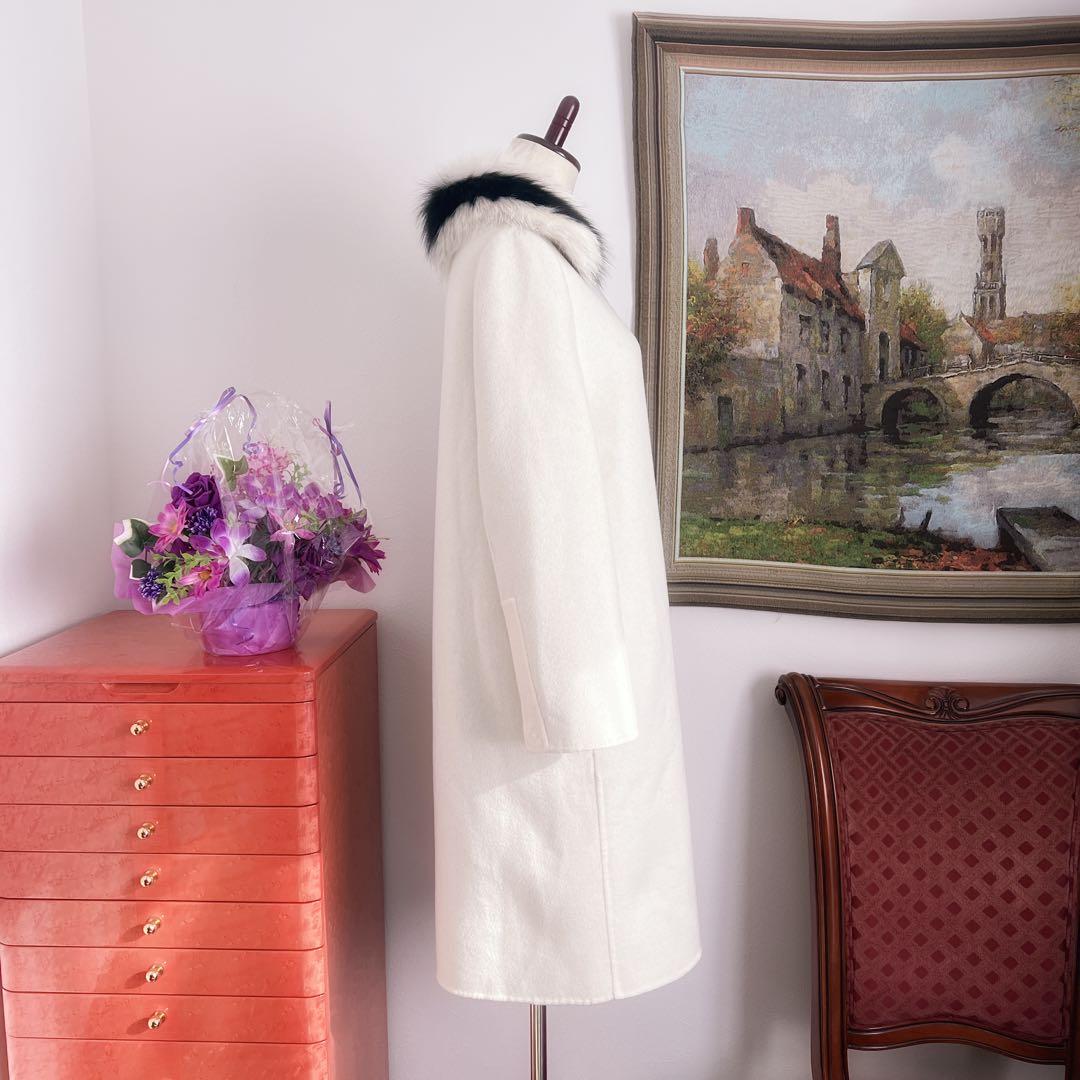 美品　FENDIフェンディ フォックス　ファー　カシミヤ ダブルフェイス　コート