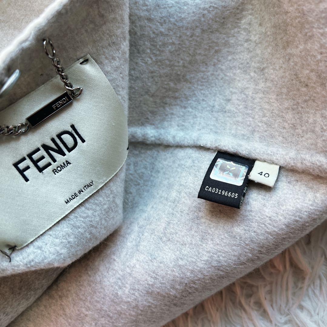 美品　FENDIフェンディ フォックス　ファー　カシミヤ ダブルフェイス　コート