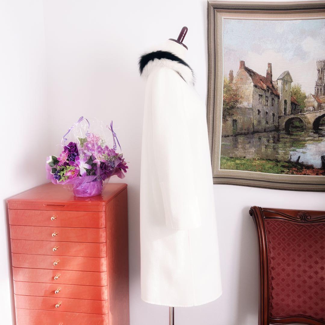 美品　FENDIフェンディ フォックス　ファー　カシミヤ ダブルフェイス　コート