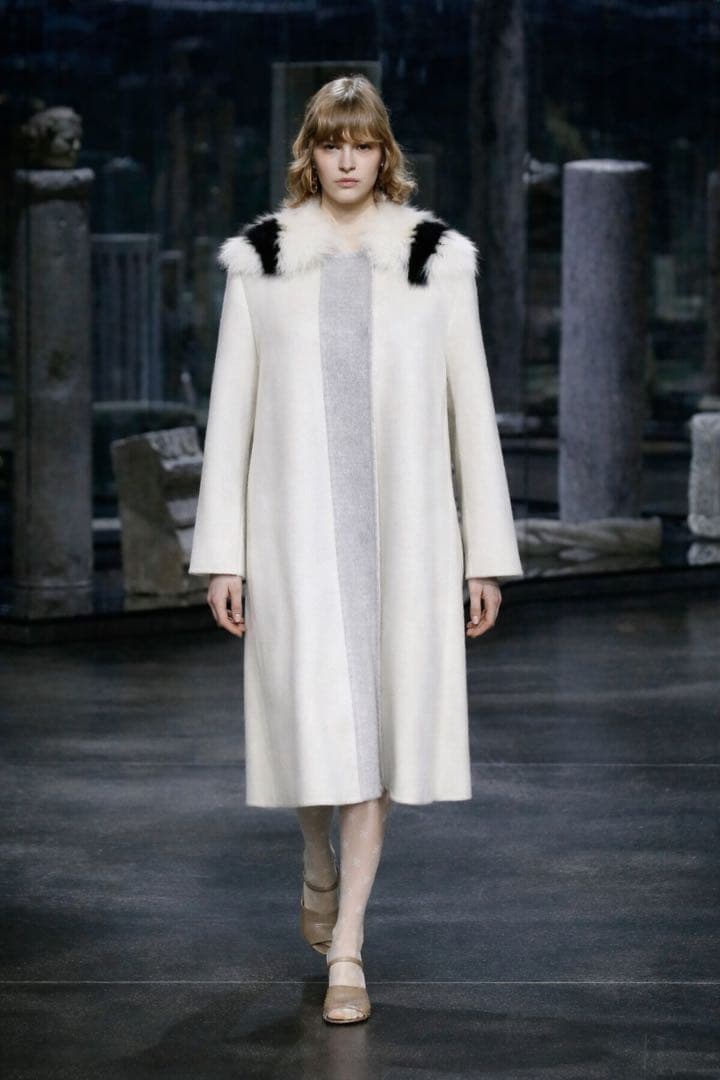 美品　FENDIフェンディ フォックス　ファー　カシミヤ ダブルフェイス　コート