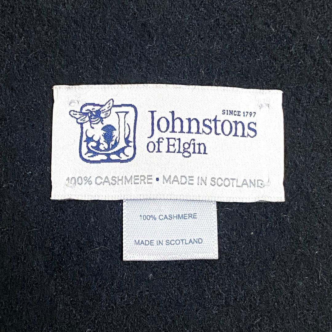 Johnstons of Elgin カシミヤストール 大判 黒