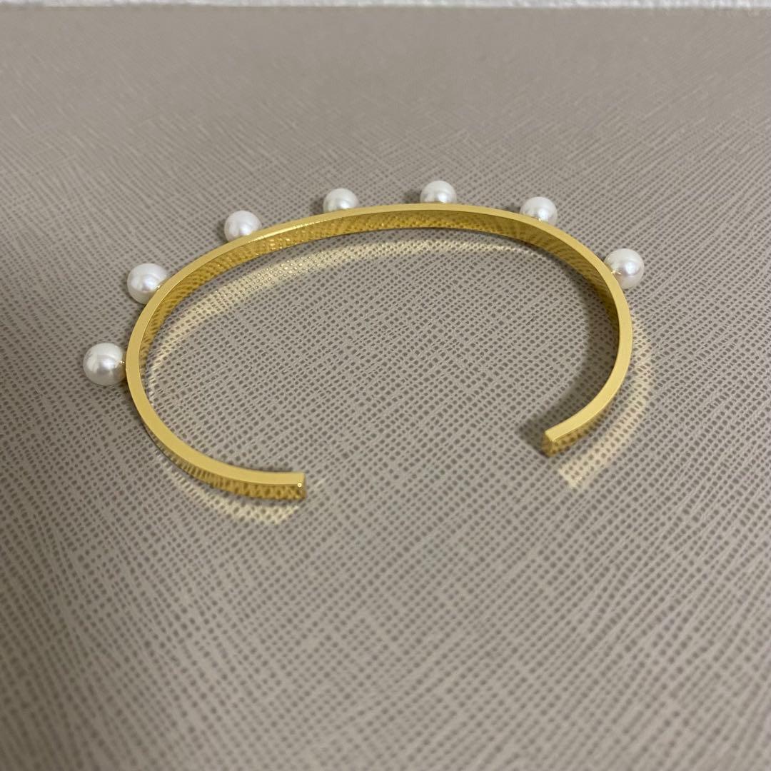 ripsalis パール付きゴールドバングル