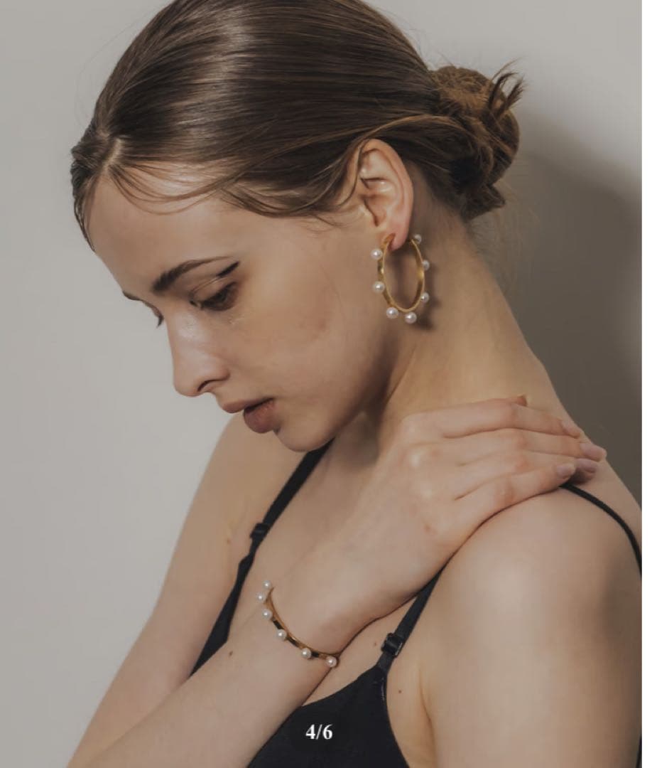 ripsalis パール付きゴールドバングル