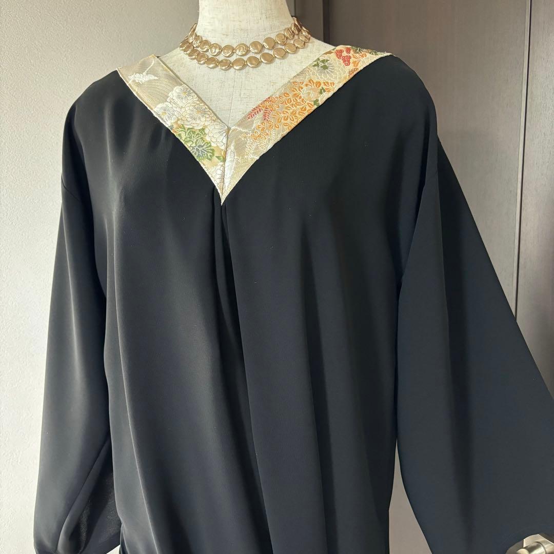 彩　着物リメイク♪華やかな和風アオザイ❣️花柄