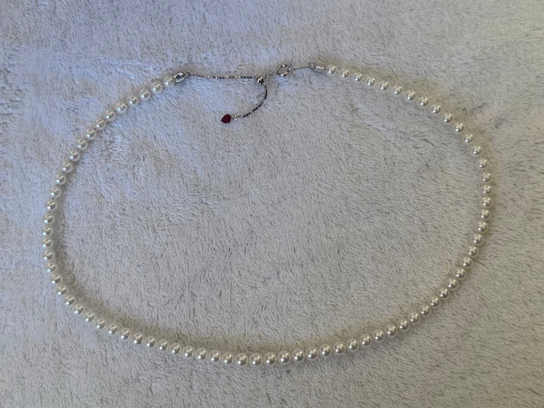 ミ*ル様 高品質美品最強照りオーロラロゼアコヤ真珠ベビーパールネックレス4.5-