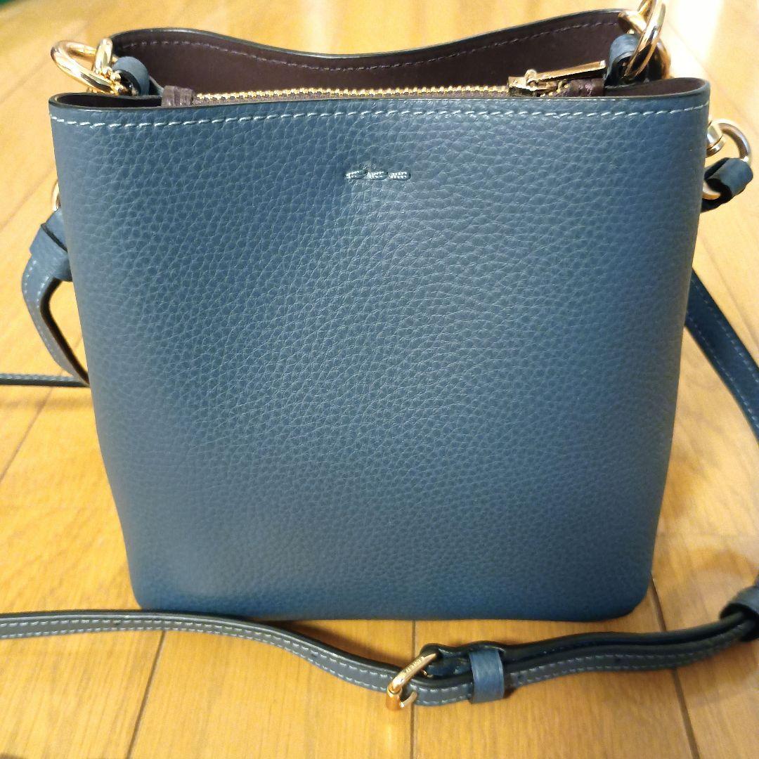 コーチ レザー スモールショルダーバッグ ブルー 青 COACH バケット