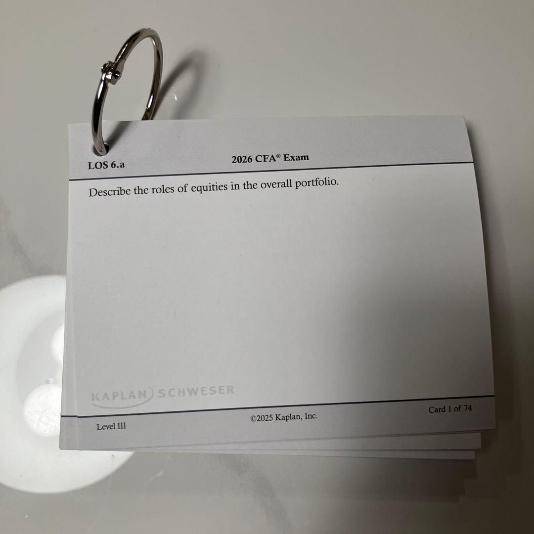 語学・辞書・学習参考書 Kaplan Schweser CFA level3 Flashcards