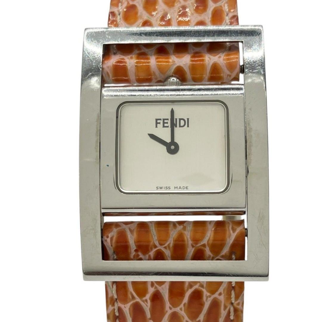 FENDI フェンディ 腕時計 スクエア　シルバー文字盤　ターンフェイス 稼働品
