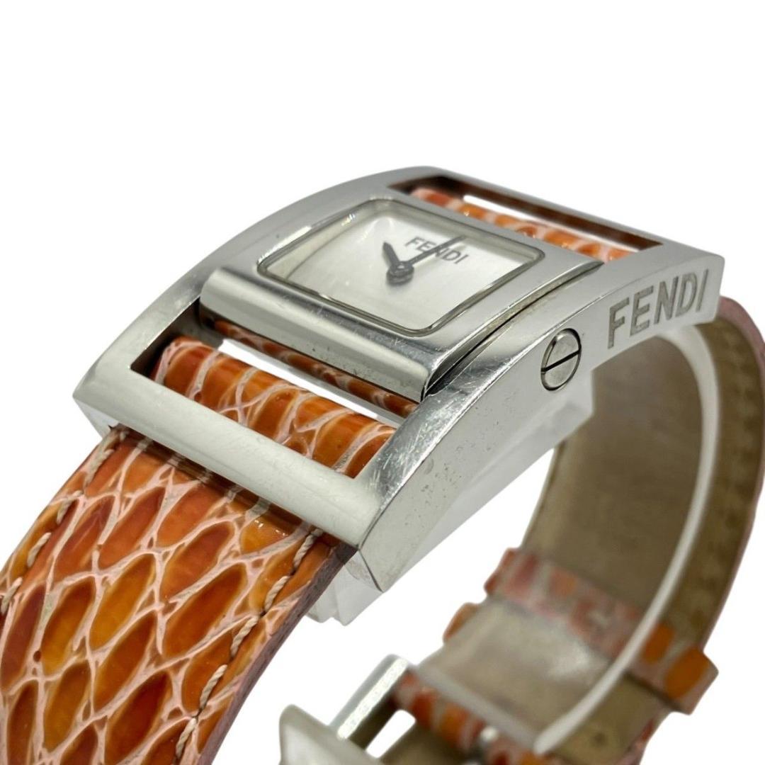 FENDI フェンディ 腕時計 スクエア　シルバー文字盤　ターンフェイス 稼働品
