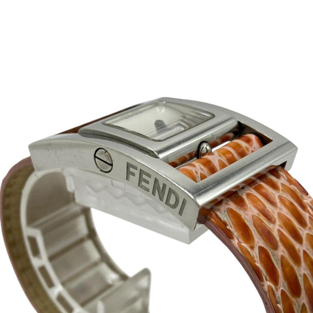 FENDI フェンディ 腕時計 スクエア　シルバー文字盤　ターンフェイス 稼働品