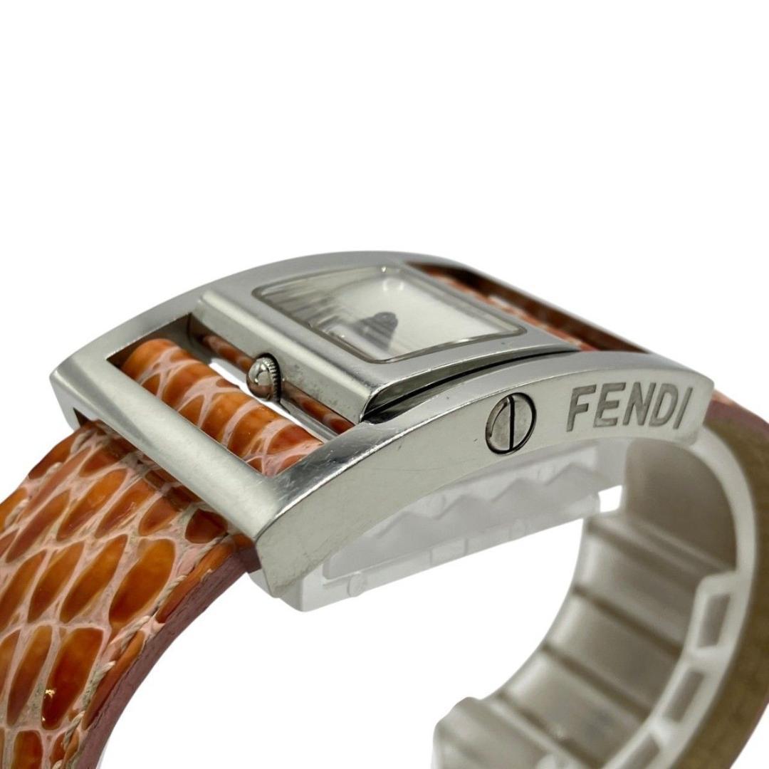 FENDI フェンディ 腕時計 スクエア　シルバー文字盤　ターンフェイス 稼働品