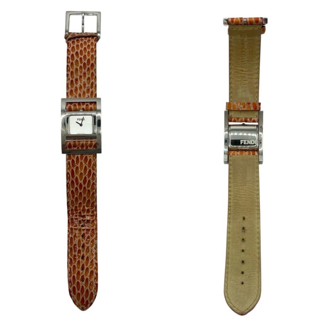 FENDI フェンディ 腕時計 スクエア　シルバー文字盤　ターンフェイス 稼働品