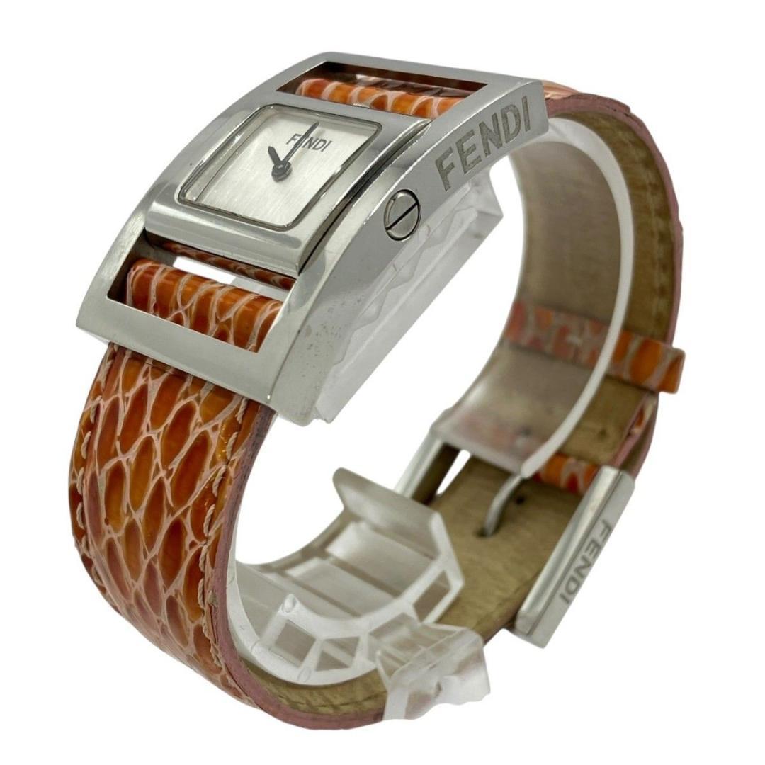 FENDI フェンディ 腕時計 スクエア　シルバー文字盤　ターンフェイス 稼働品