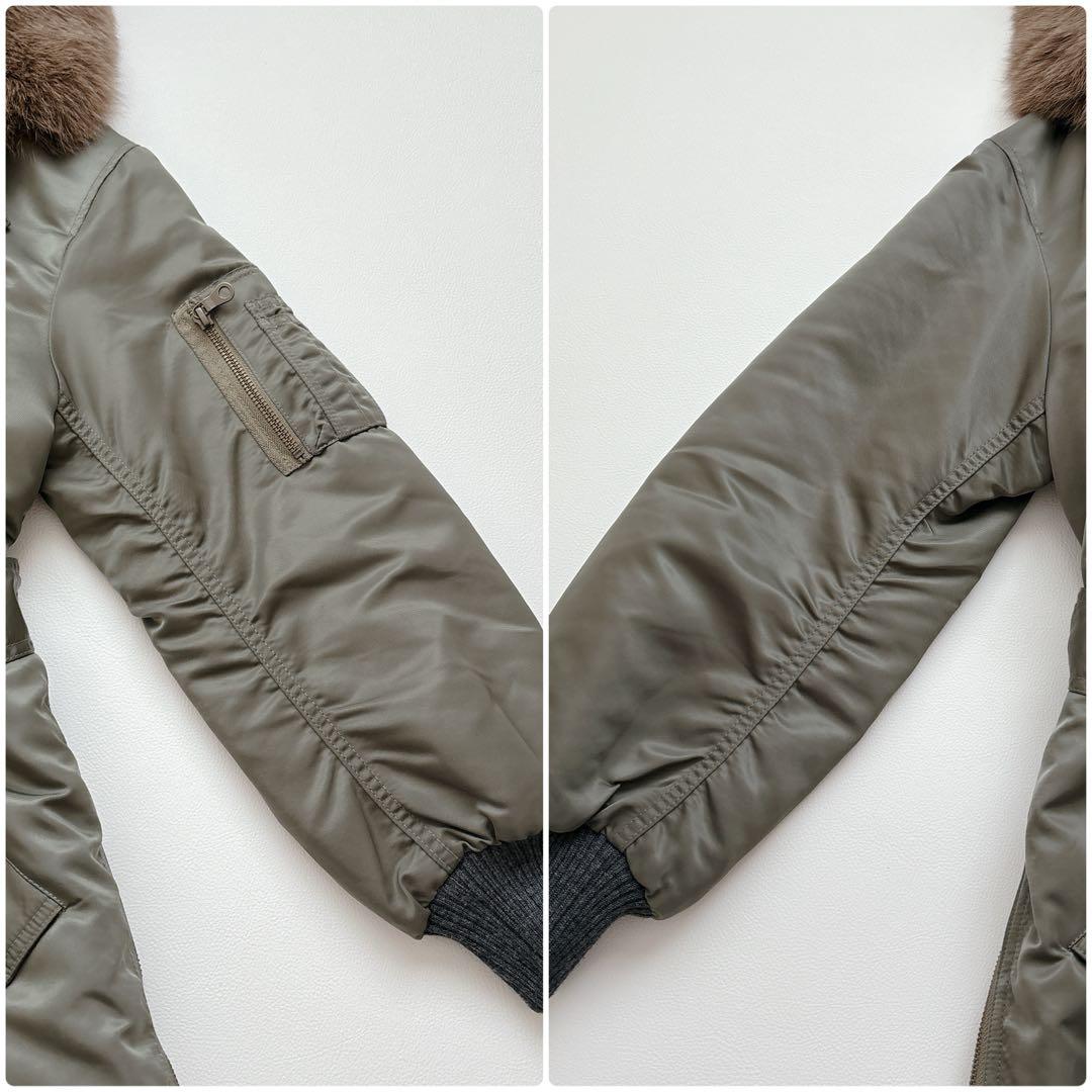 希少✧ グレースクラス ロングミリタリーコート フォックスファー 中綿入り38