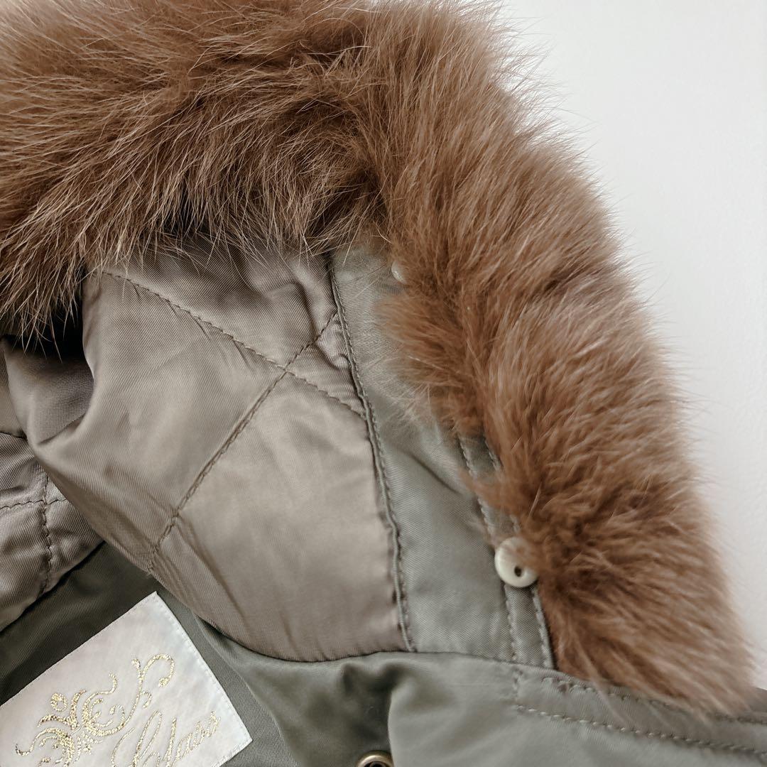 希少✧ グレースクラス ロングミリタリーコート フォックスファー 中綿入り38