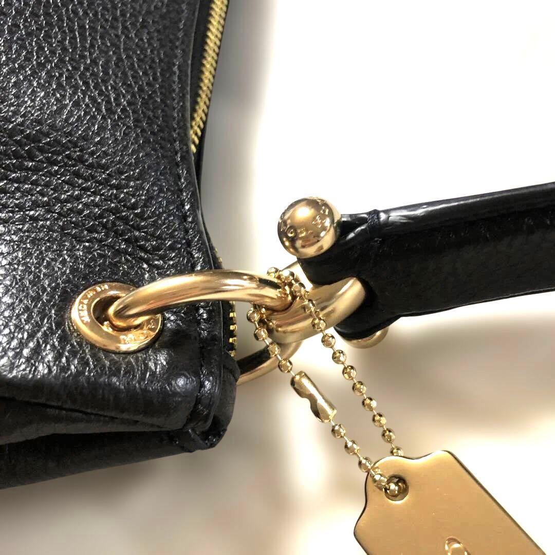 ［美品］コーチ　ミア　ワンショルダーバッグ　2way シボ革　ゴールド金具　黒