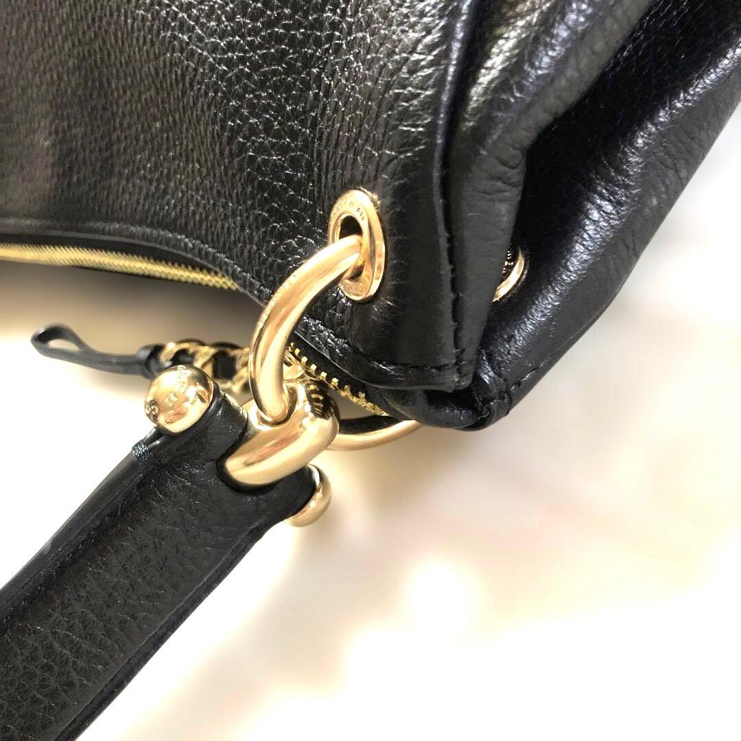 ［美品］コーチ　ミア　ワンショルダーバッグ　2way シボ革　ゴールド金具　黒