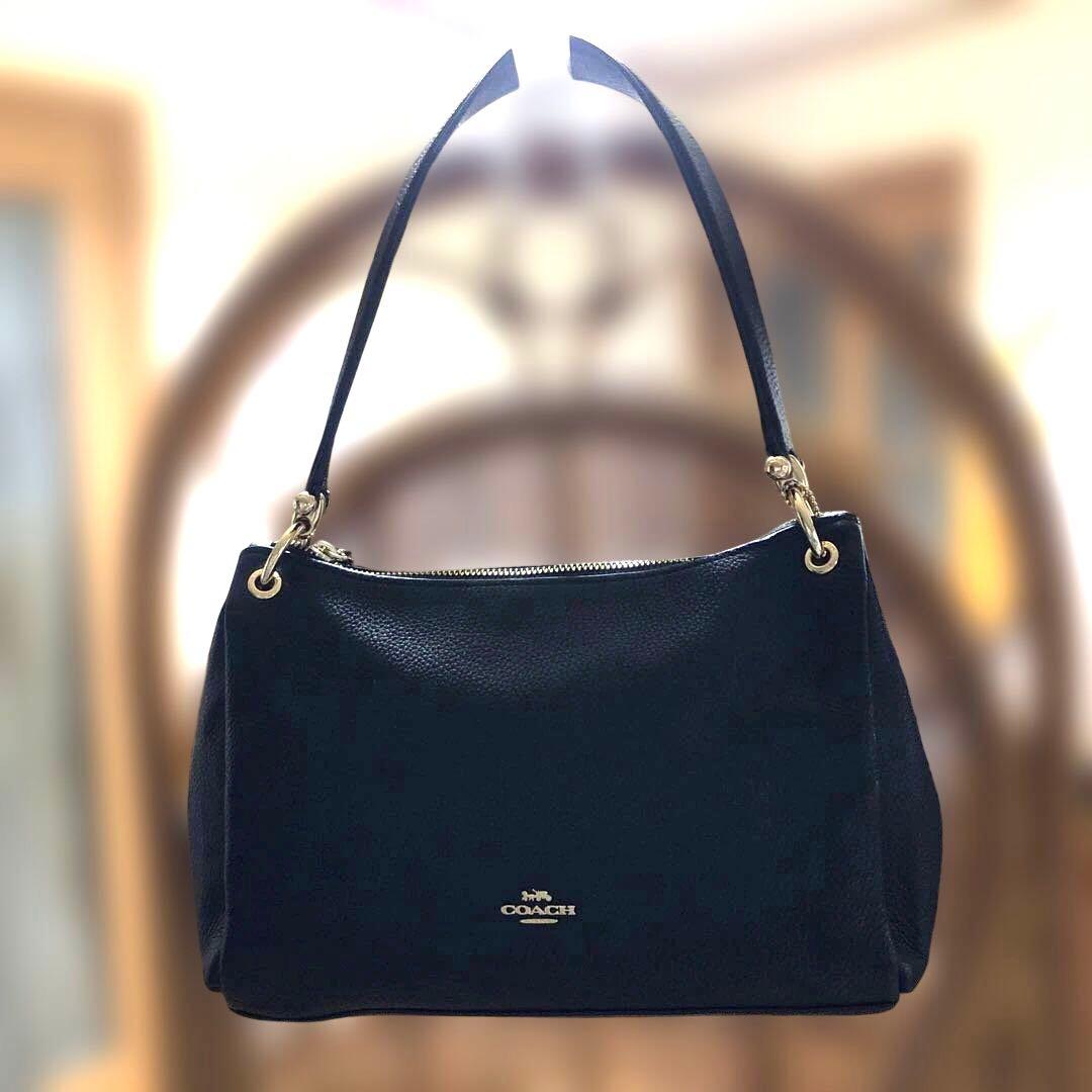 ［美品］コーチ　ミア　ワンショルダーバッグ　2way シボ革　ゴールド金具　黒