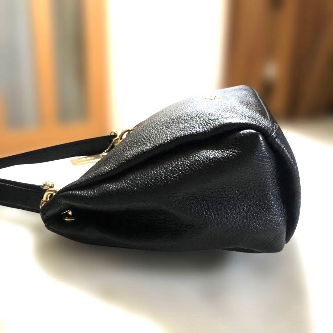 ［美品］コーチ　ミア　ワンショルダーバッグ　2way シボ革　ゴールド金具　黒