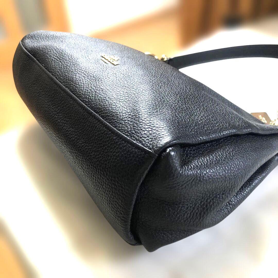 ［美品］コーチ　ミア　ワンショルダーバッグ　2way シボ革　ゴールド金具　黒