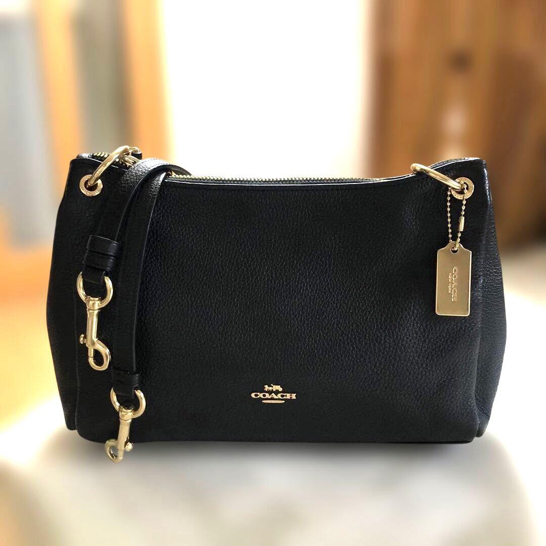 ［美品］コーチ　ミア　ワンショルダーバッグ　2way シボ革　ゴールド金具　黒