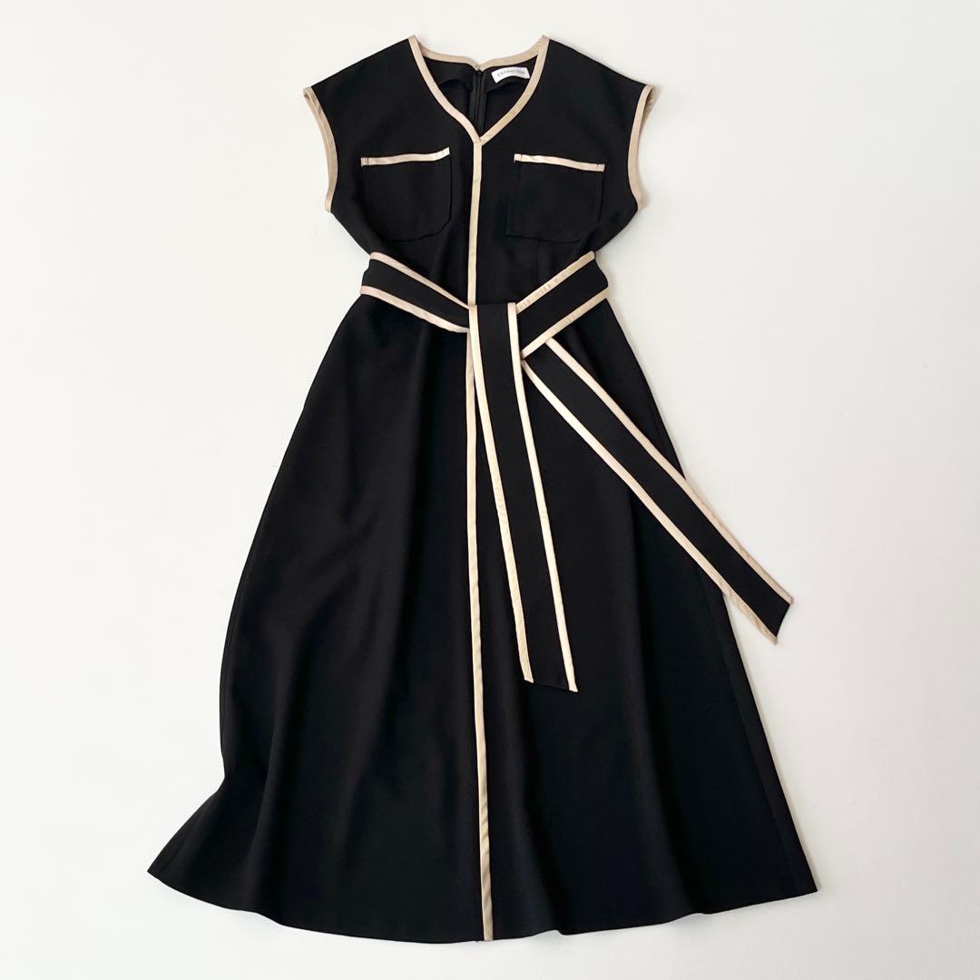 ▼完売✨現行25SS✨エストネーション【38】バイカラー パイピング ワンピース