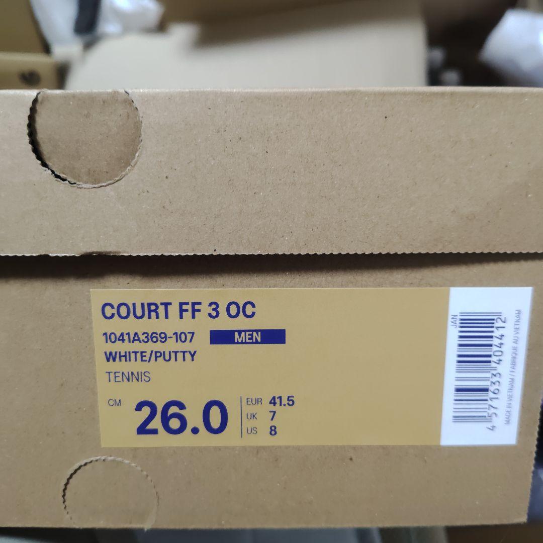 新品ASICS COURT FF 3 OC ホワイト/プッティ26.0