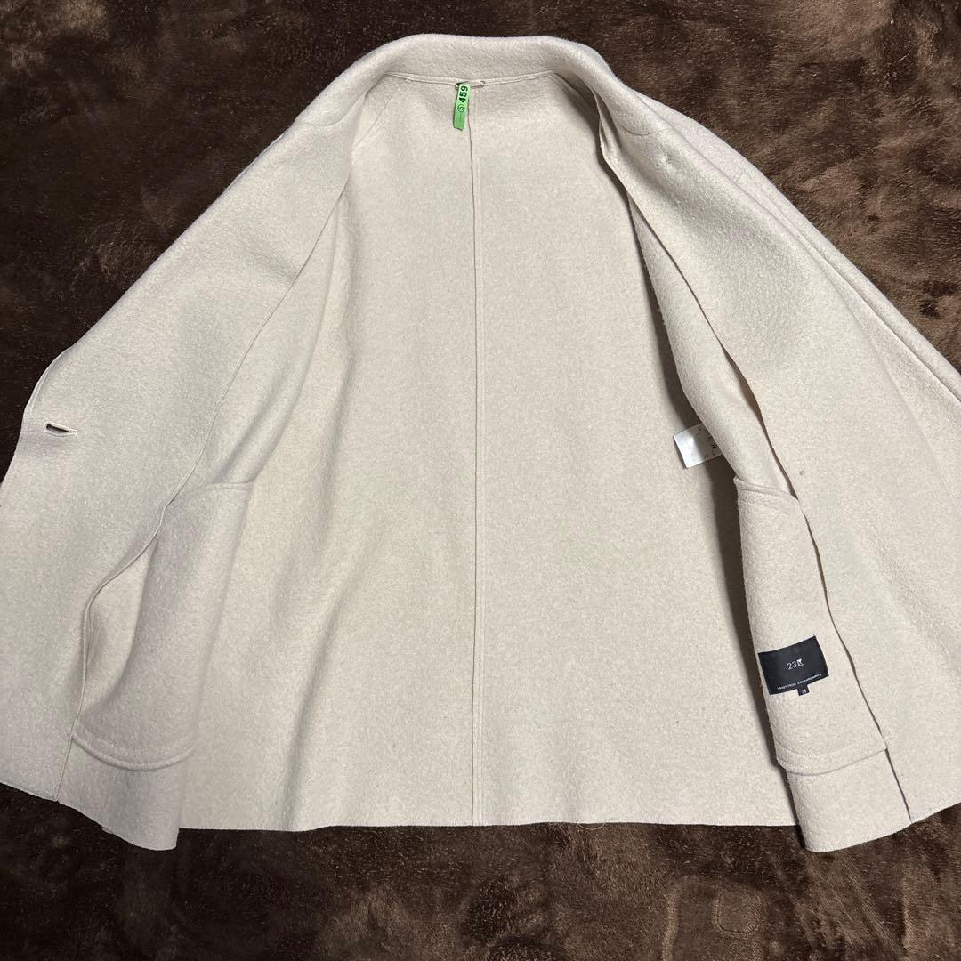 23区コンプレストパイル ライトアウター　ウール混紡 ジャケット 38ベージュ系