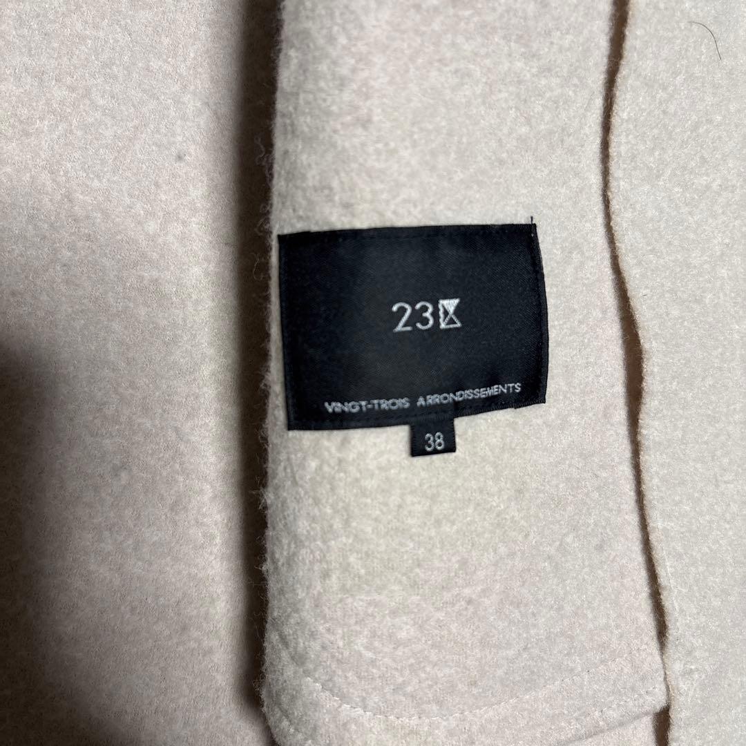 23区コンプレストパイル ライトアウター　ウール混紡 ジャケット 38ベージュ系