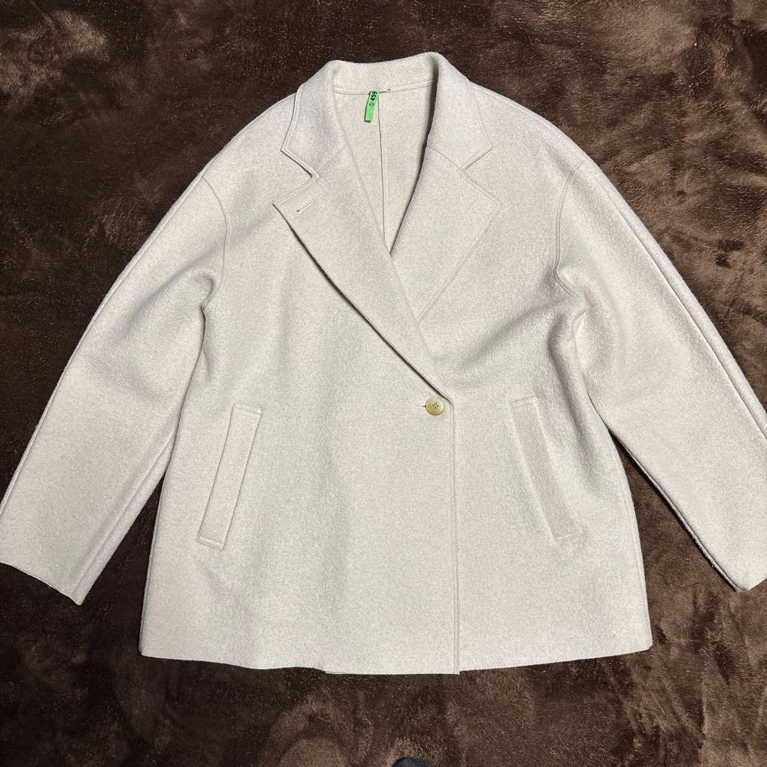 23区コンプレストパイル ライトアウター　ウール混紡 ジャケット 38ベージュ系