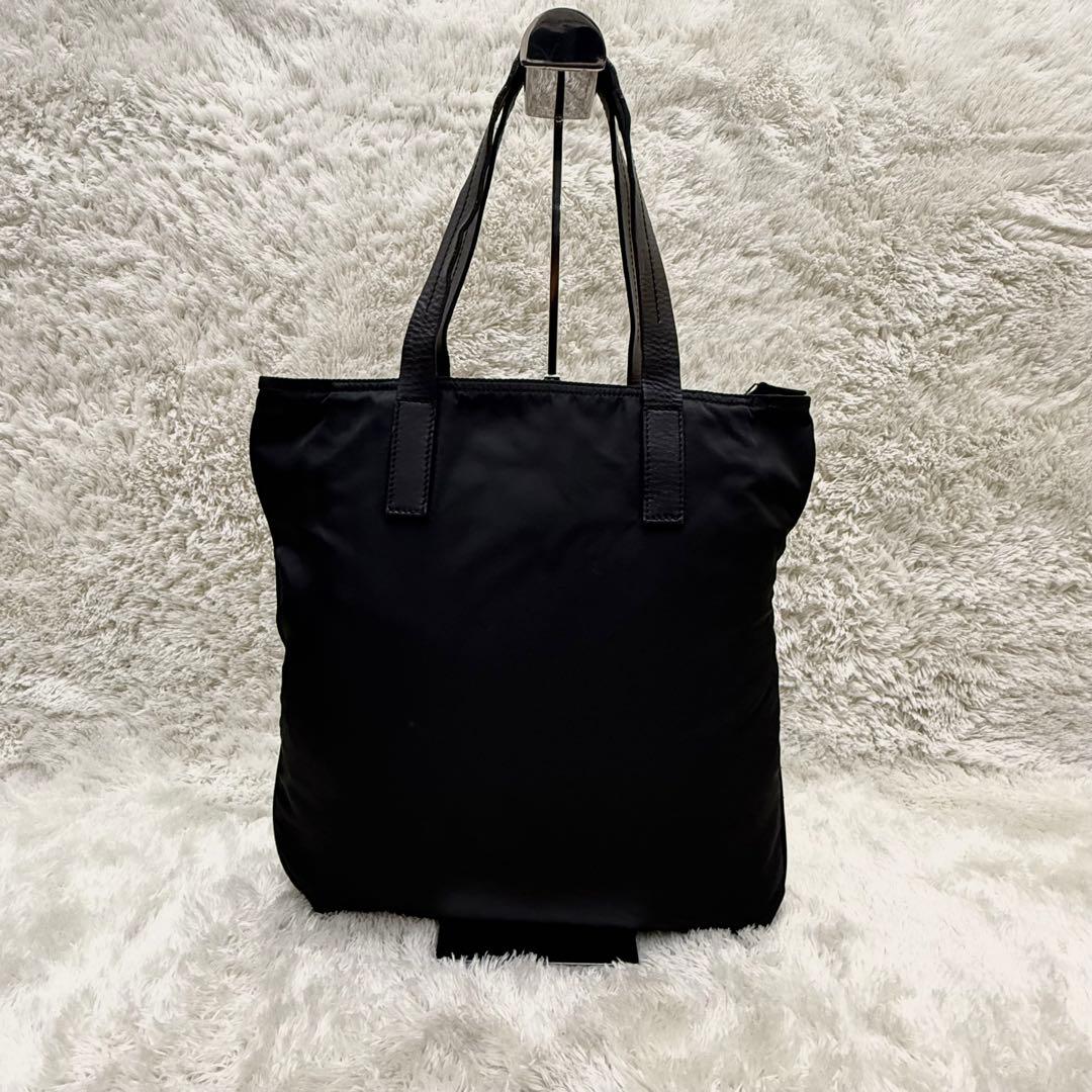 PRADAプラダ 三角ロゴ レザー トートバッグ 大容量 A4 黒 ナイロン